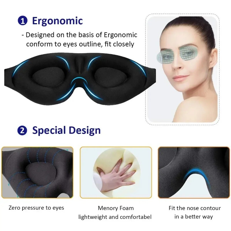 1pc 3D Contoured Sleep Mask Li - огляд і ціна Sleep Eye Mask 3D