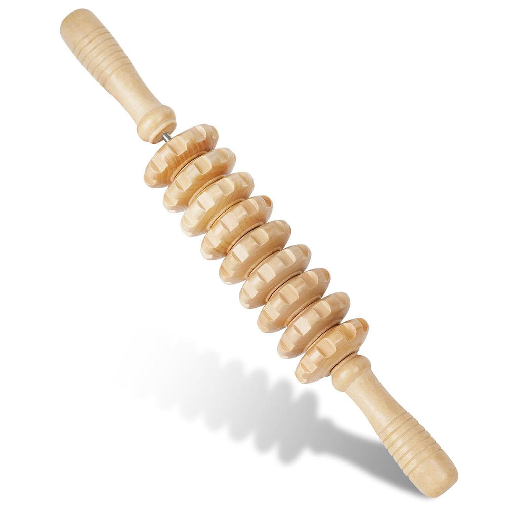 1PC Wood 9-wheel Massage Massa - огляд і ціна Reflexology Foot Roller