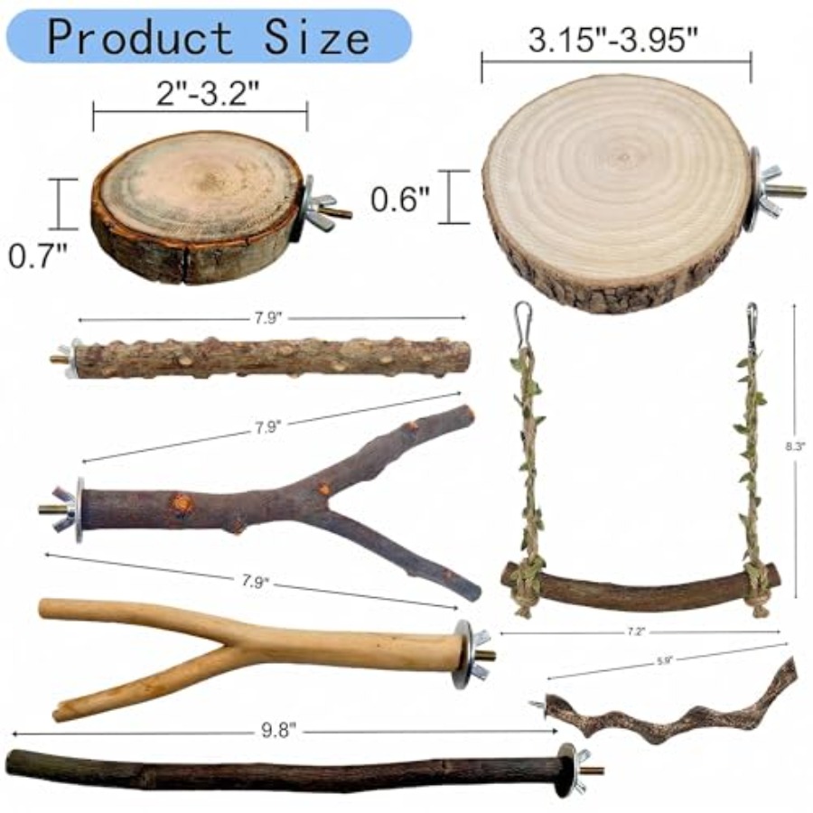 8PCS natural wood bird perches - огляд і ціна Health & Wellness Kuala Lumpur